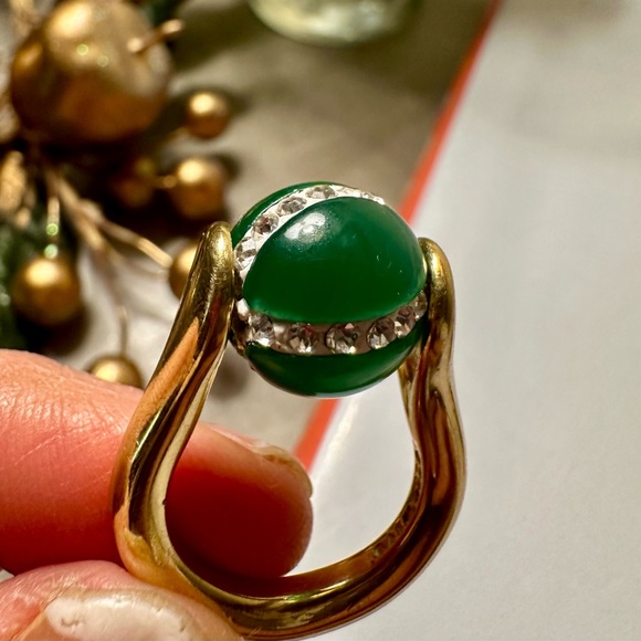 Unique Tension Ring with assorted colored beads with rhinestones. - Picture 3 of 4